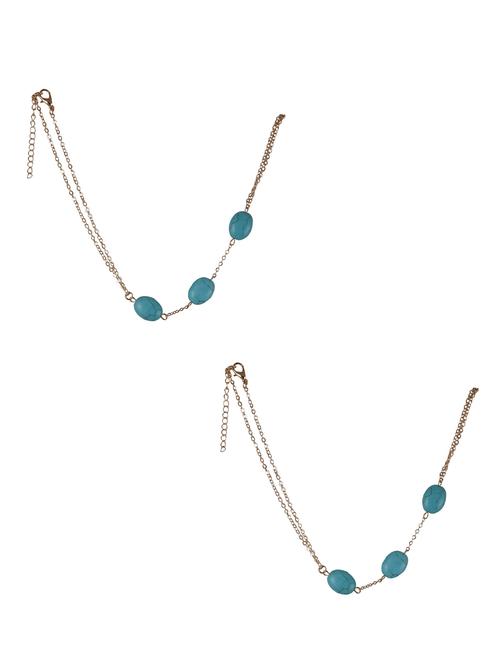 gold metal anklets and payal - 14437189 - Very Small Image - 1