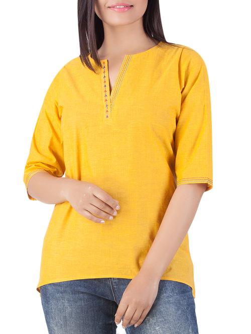 rene design studio yellow cotton top - 14437260 - Very Small Image - 1