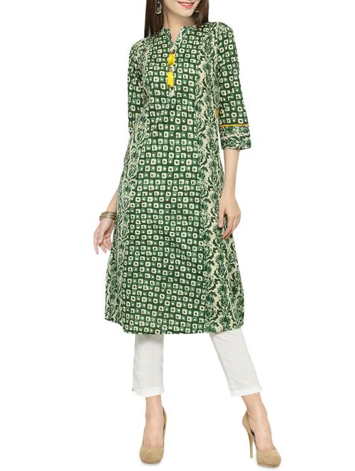 printed a-line kurta - 14437507 - Very Small Image - 1
