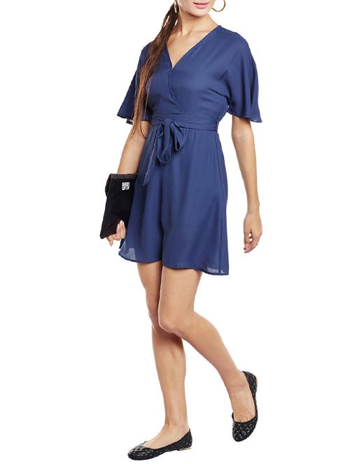 navy blue belted dress - 14438354 - Very Small Image - 1
