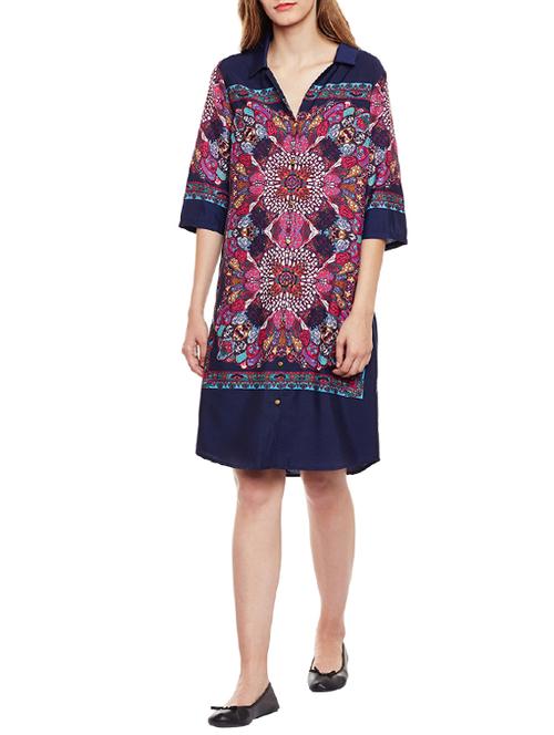 pink printed shift dress - 14438377 - Very Small Image - 1