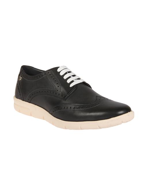 black leatherette lace up sneaker - 14438706 - Very Small Image - 1