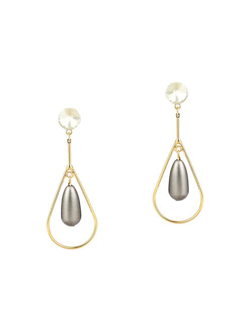 grey metal drop(set of 2) earrings - 14439233 - Very Small Image - 1