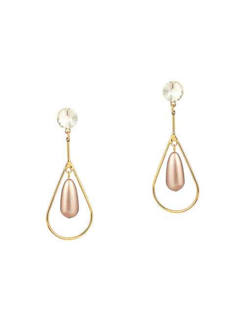 gold metal drop(set of 2) earrings - 14439234 - Very Small Image - 1