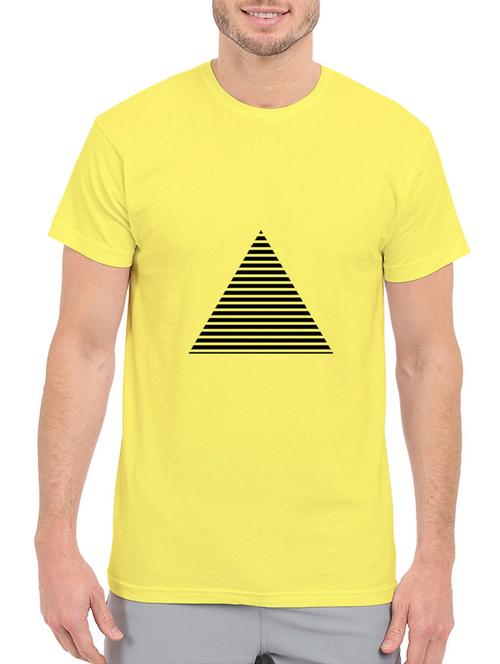 yellow cotton chest print tshirt - 14441900 - Very Small Image - 1