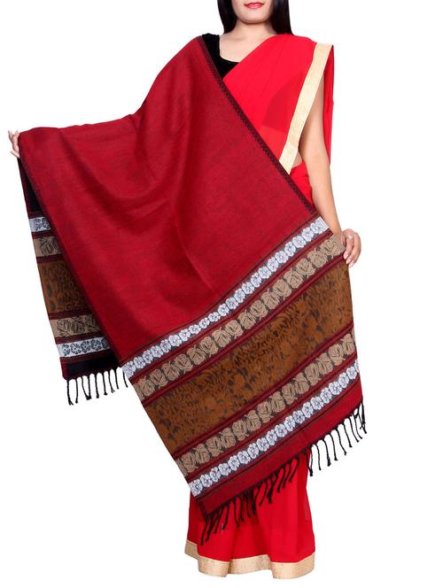 red wool shawl - 14444390 - Very Small Image - 1