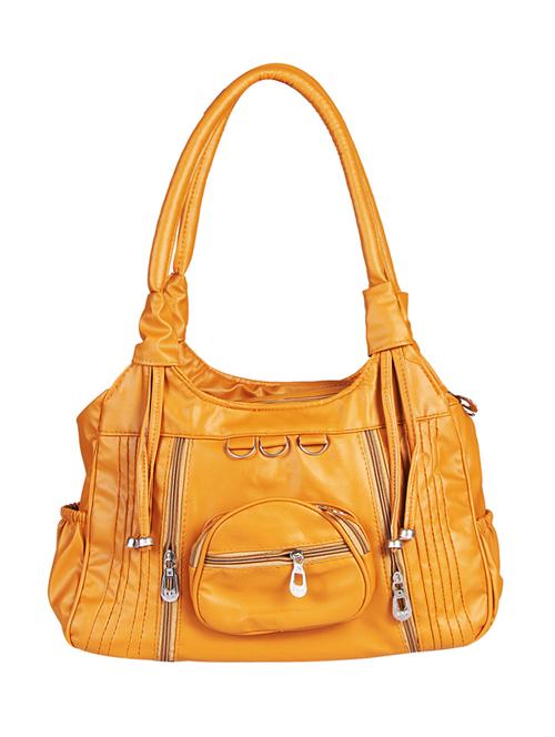 brown leather regular handbag - 14444707 - Very Small Image - 1