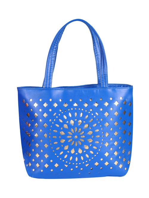 blue leather regular handbag - 14444725 - Very Small Image - 1