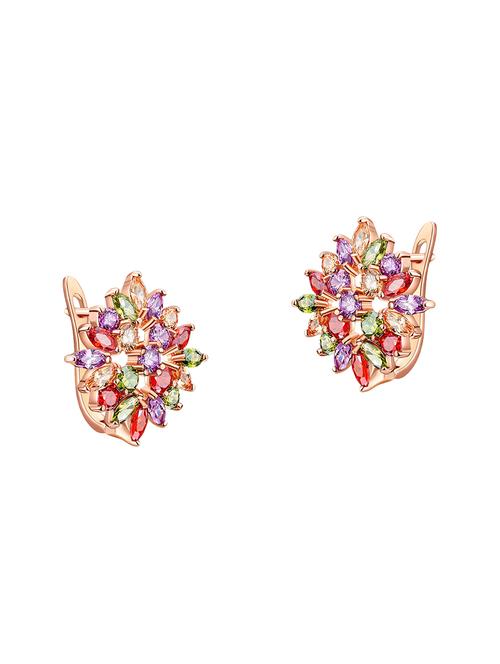 Multi Colored Copper Hoop Earrings - 14445077 - Very Small Image - 1