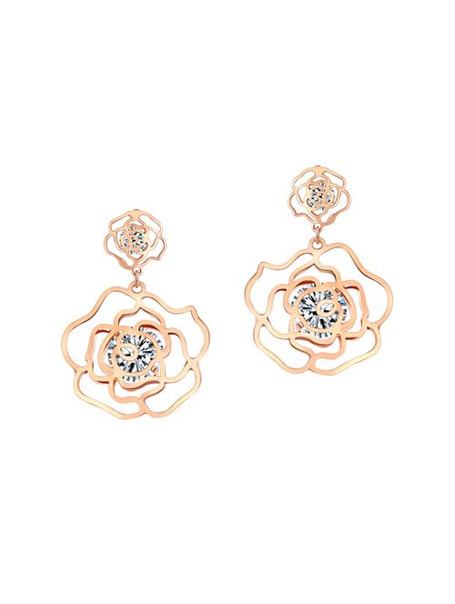 gold copper drop earrings - 14445088 - Very Small Image - 1