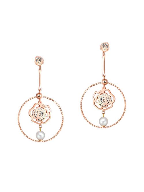 gold copper drop earrings - 14445093 - Very Small Image - 1