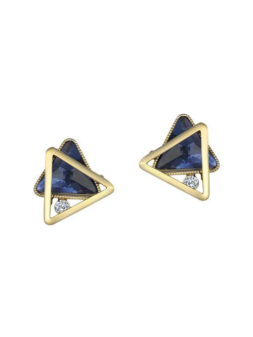 blue copper studs earrings - 14445105 - Very Small Image - 1