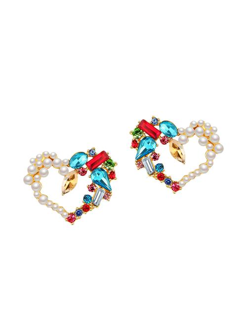 multi colored copper studs earrings - 14445173 - Very Small Image - 1