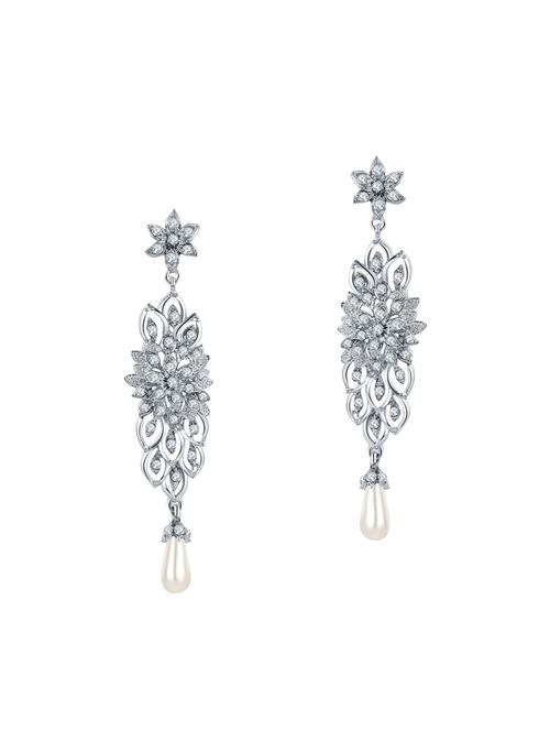 white copper drop earrings - 14445179 - Very Small Image - 1