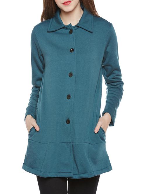 belle fille green fleece overcoat coat - 14447396 - Very Small Image - 1
