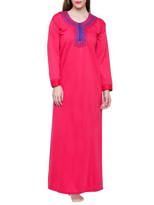 pink woolen gown - 14450034 - Very Small Image - 1