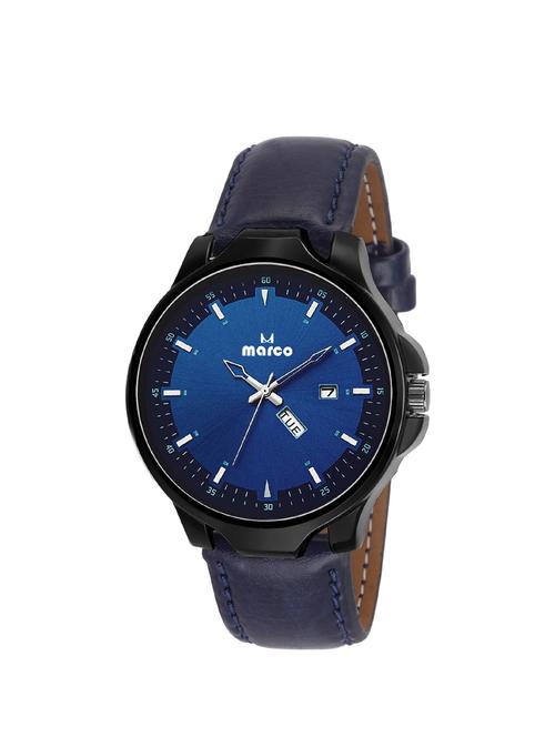 Marco Blue Dial Blue Strap Men's Day N Date Watch - 14452051 - Very Small Image - 1