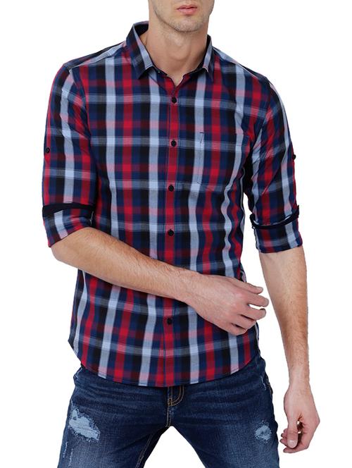 blue cotton casual shirt - 14452584 - Very Small Image - 1