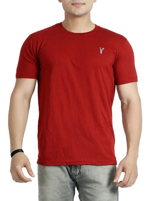 maroon cotton t-shirt - 14453160 - Very Small Image - 1