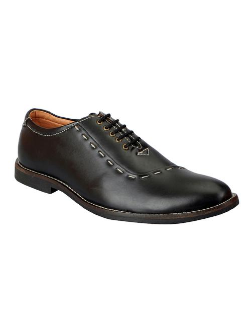 black leatherette lace-up oxford - 14453448 - Very Small Image - 1