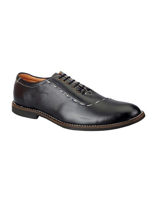 Blue Leatherette Lace-up Oxford - 14453449 - Very Small Image - 1