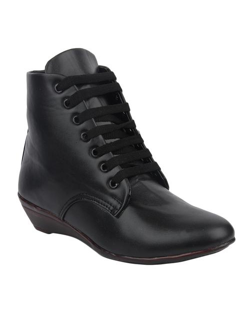 black leatherette ankle  boots - 14453525 - Very Small Image - 1