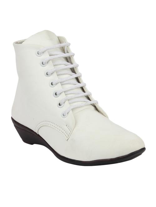 white leatherette ankle  boots - 14453526 - Very Small Image - 1