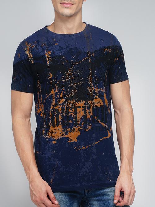 navy blue cotton t-shirt - 14453858 - Very Small Image - 1