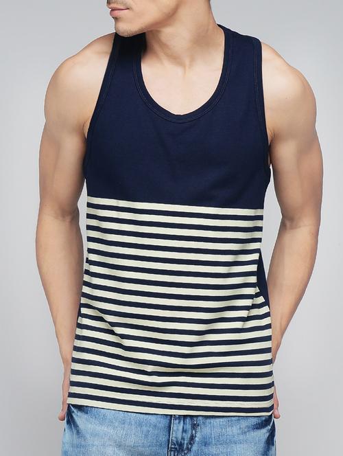 navy blue cotton vest - 14453890 - Very Small Image - 1