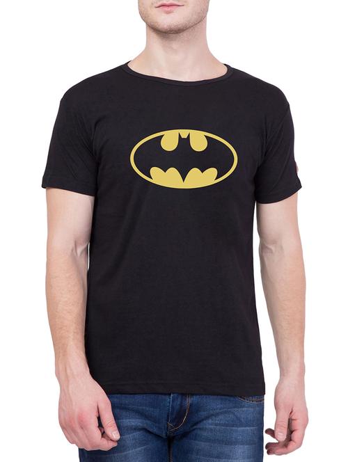 black cotton chest print tshirt - 14455659 - Very Small Image - 1