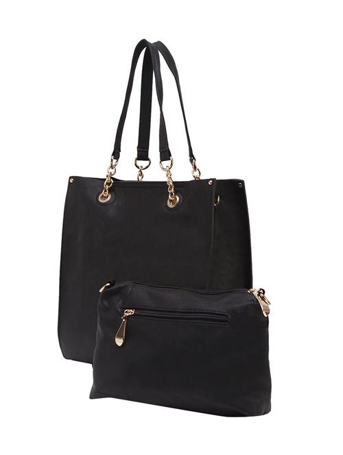 black leatherette (pu) combo handbag - 14456799 - Very Small Image - 1