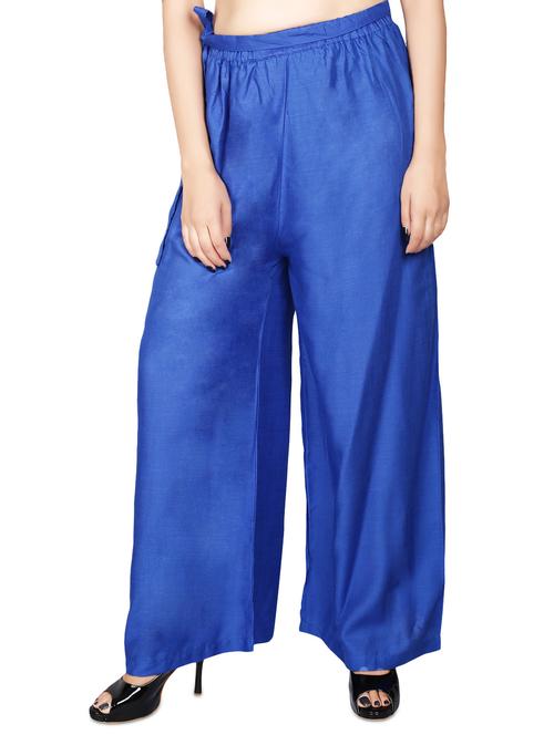 dark blue viscose palazzo - 14457294 - Very Small Image - 1