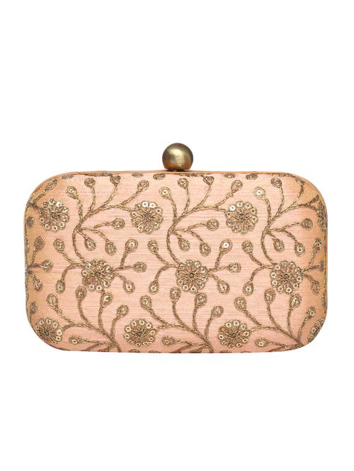 peach silk box clutch - 14457324 - Very Small Image - 1