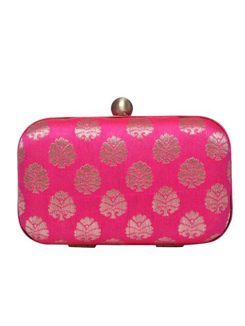 pink silk box clutch - 14457326 - Very Small Image - 1