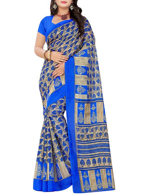 blue art silk bhagalpuri saree with blouse - 14459555 - Very Small Image - 1