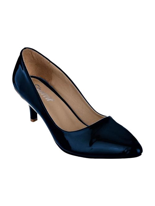Blue Faux Leather Slip On Pumps - 14462215 - Very Small Image - 1