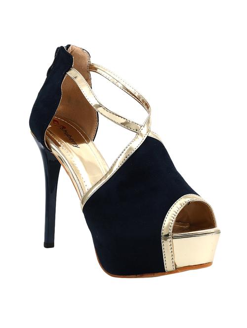 navy suede platforms sandals - 14462327 - Very Small Image - 1