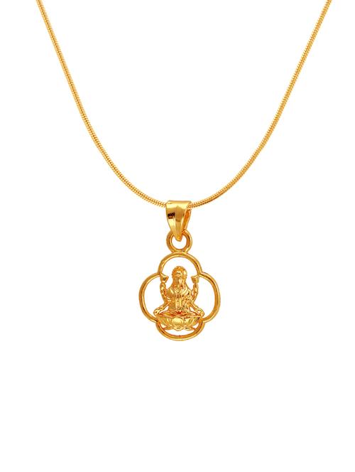 gold brass pendant with chain for men & women - 14462617 - Very Small Image - 1