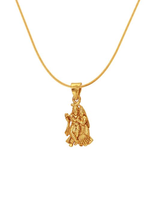 gold brass pendant with chain for men & women - 14462620 - Very Small Image - 1