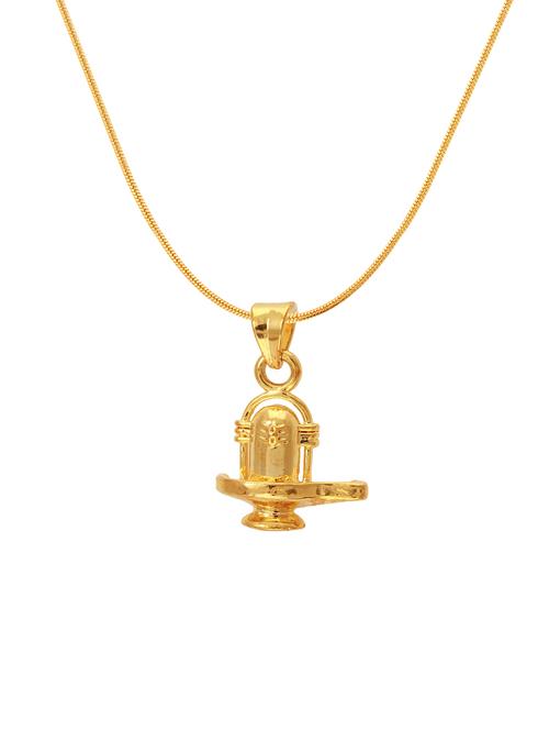 gold brass pendant with chain for men & women - 14462626 - Very Small Image - 1