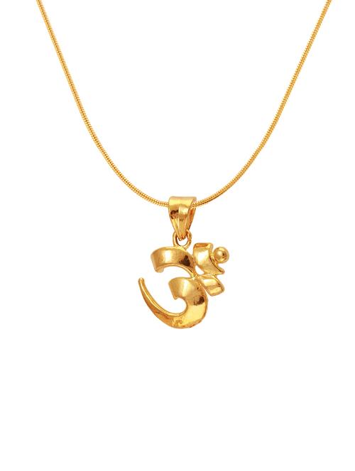gold brass pendant with chain for men & women - 14462627 - Very Small Image - 1