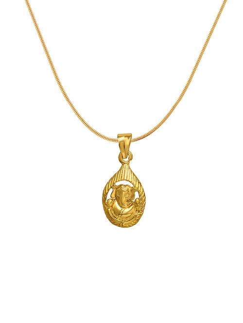 gold brass pendant with chain for men & women - 14462629 - Very Small Image - 1