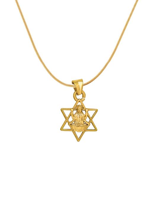 gold brass pendant with chain for men & women - 14462633 - Very Small Image - 1