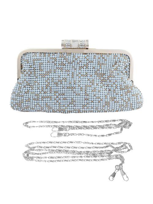 silver metal box clutch - 14464312 - Very Small Image - 1
