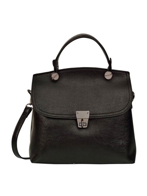 black leatherette  regular handbag - 14464464 - Very Small Image - 1