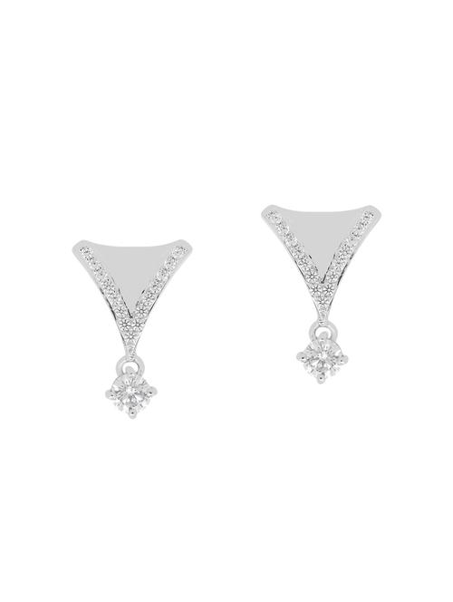 white silver studs earrings - 14465227 - Very Small Image - 1