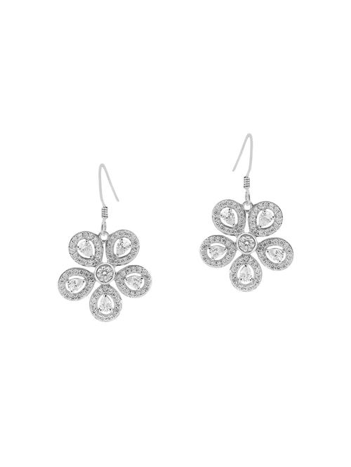 white silver drop earrings - 14465237 - Very Small Image - 1