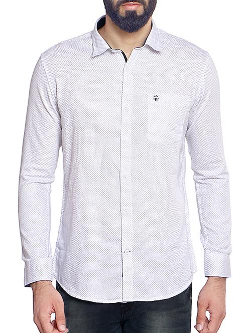 white cotton blend casual shirt - 14467781 - Very Small Image - 1