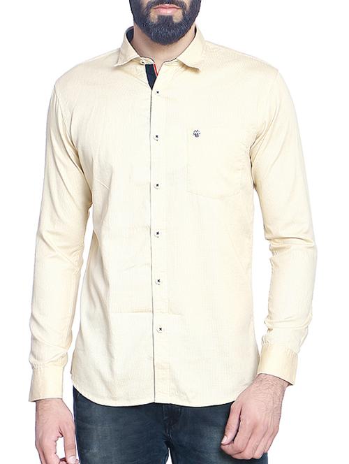 beige cotton blend casual shirt - 14467783 - Very Small Image - 1