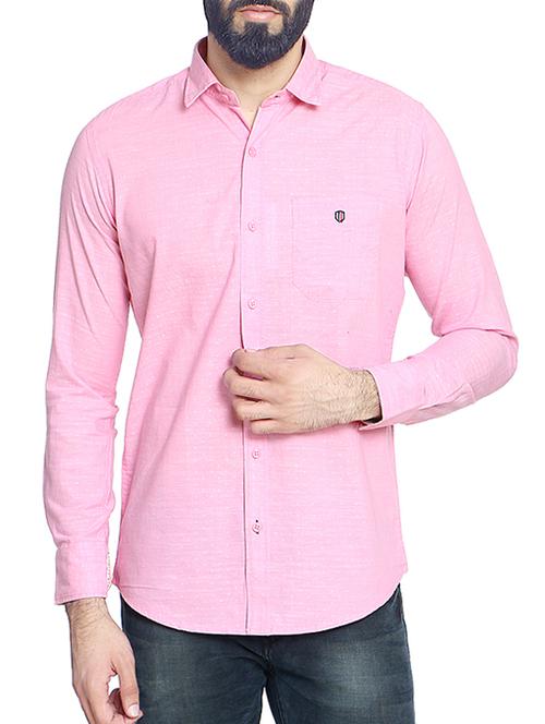 pink cotton casual shirt - 14467786 - Very Small Image - 1